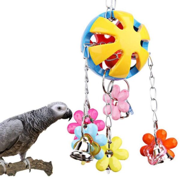 Colorful Parrot Bird Toys with Beads and Bells - Image 2