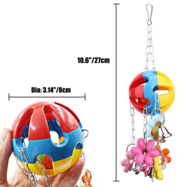 Colorful Parrot Bird Toys with Beads and Bells - Image 3