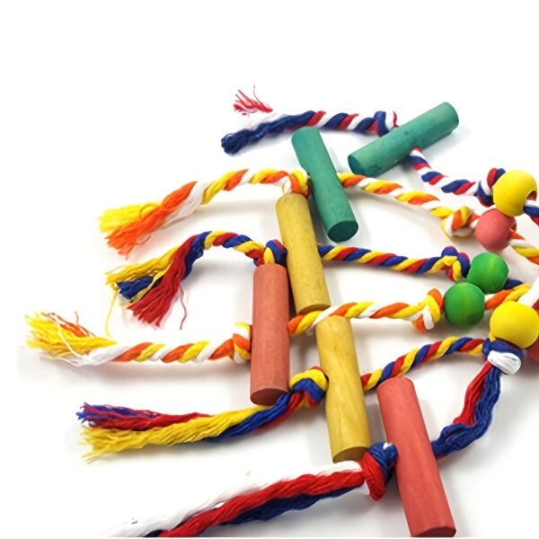 Colorful Parrot Toy Cotton Rope - Image 3