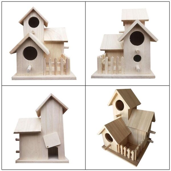 Unfinished Wooden Bird House - Image 4