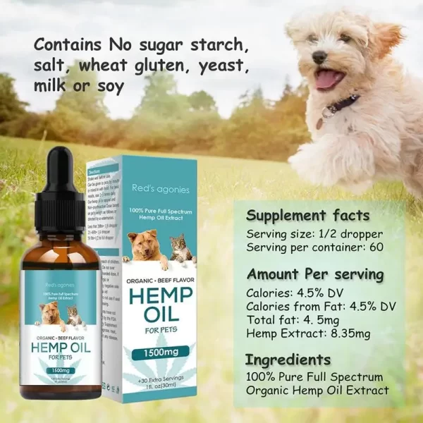 Hemp-Seed Oil With Omega 3 6 9 And Vitаmins B C E Supplement for Medium And Large Dogs - Image 4