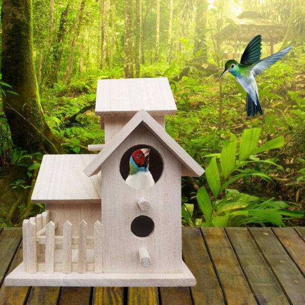 Unfinished Wooden Bird House - Image 3