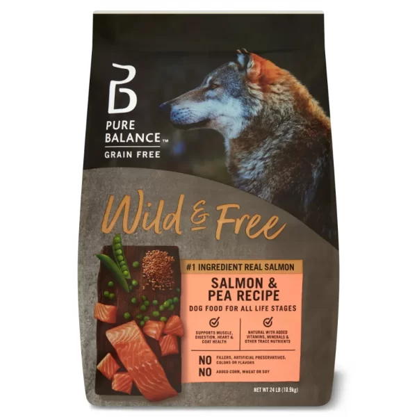 Pure Balance Wild & Free Salmon & Pea Recipe Dry Dog Food, Grain-Free, 24 lbs