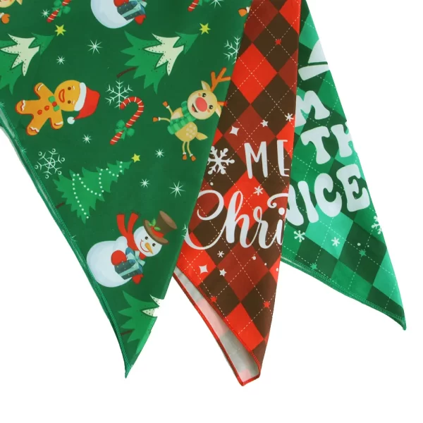 Christmas Dog Scarf Triangular Bandage Puppy Cats Pet Bandana Collar Cotton Bandanas Pet Tie Snowman Xmas Tree Pet Products - Image 3