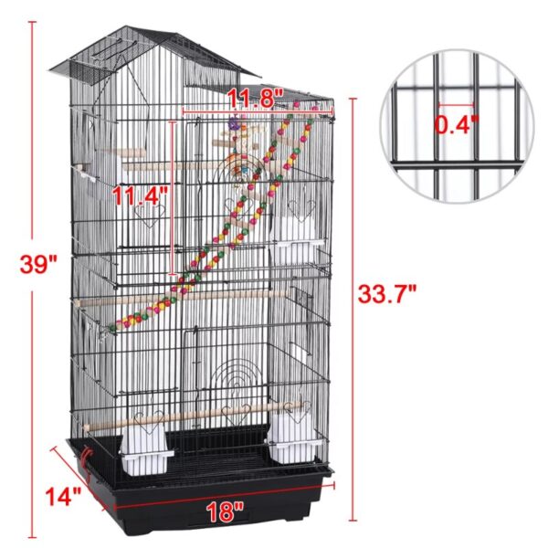 Easyfashion 39" Metal Parrot Cage - Image 3