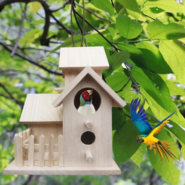 Unfinished Wooden Bird House - Image 2