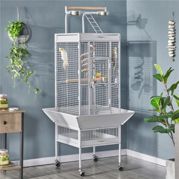 61.5inch Rolling Metal Bird Cage - Image 5