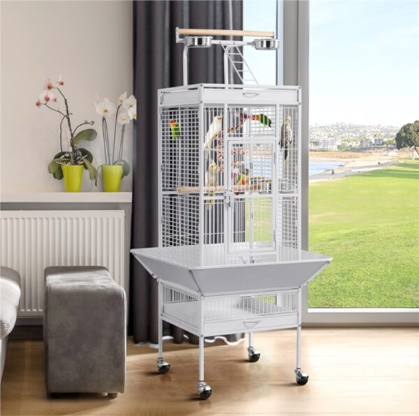 61.5inch Rolling Metal Bird Cage - Image 4