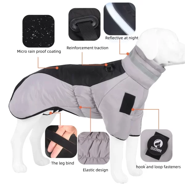 Winter Dog Jacket Waterproof Padded - Image 2