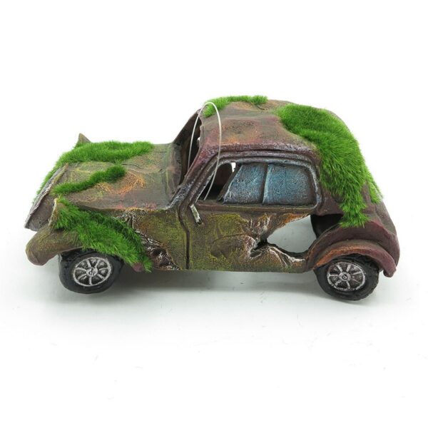 Moss Vintage Old Car Aquarium Decoration - Image 2